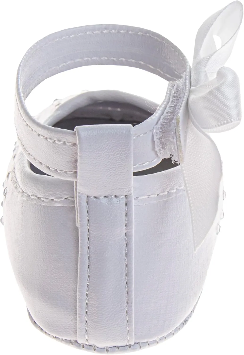 Josmo Baby Girls Sparkling Satin Mary Jane Sandals with Bow and Rhinestones Soft Sole Crib Shoes (Size 2-4 Infant)
