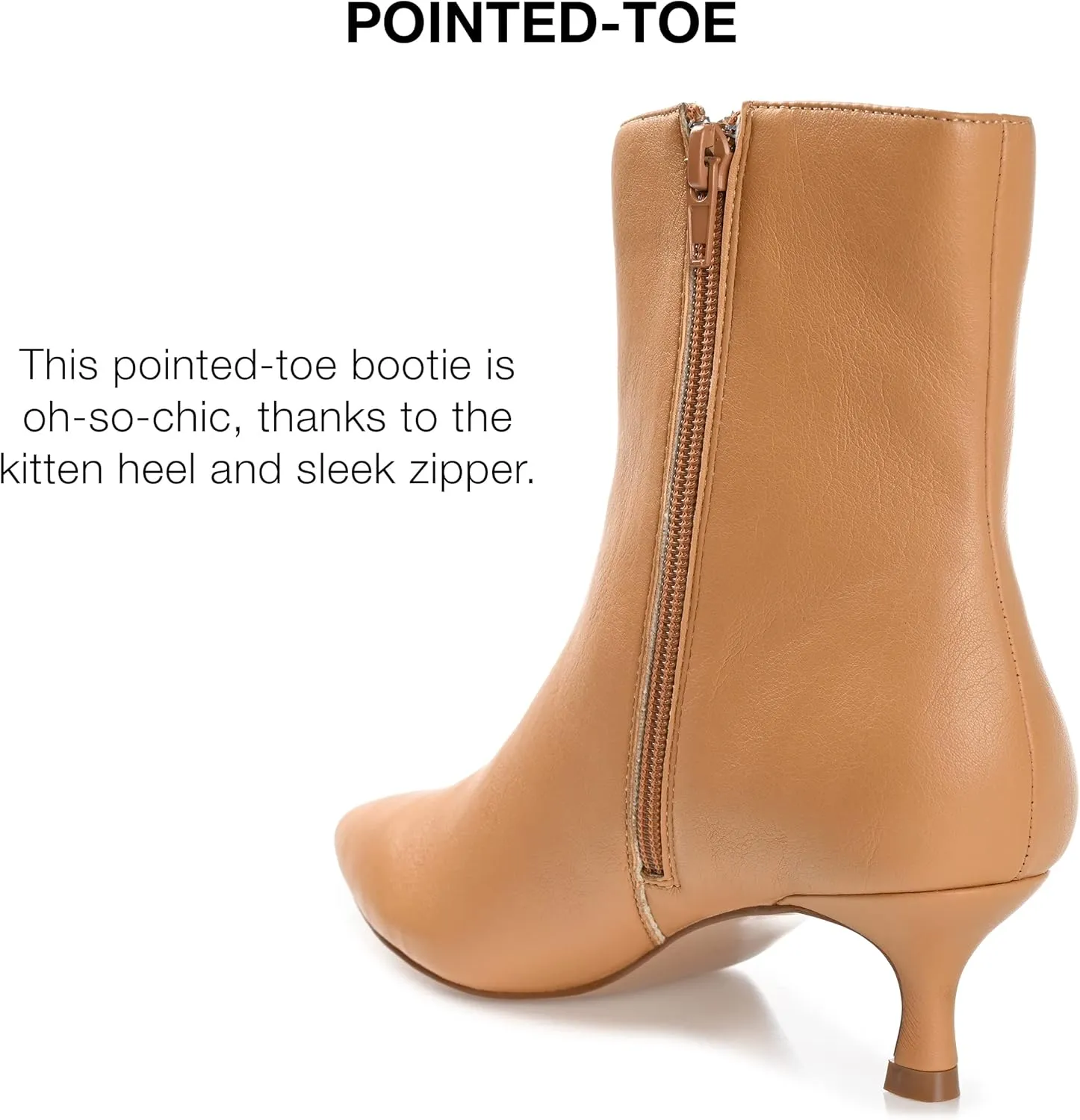 Journee Collection Womens Arely Faux Leather Pointed Toe Ankle Boots