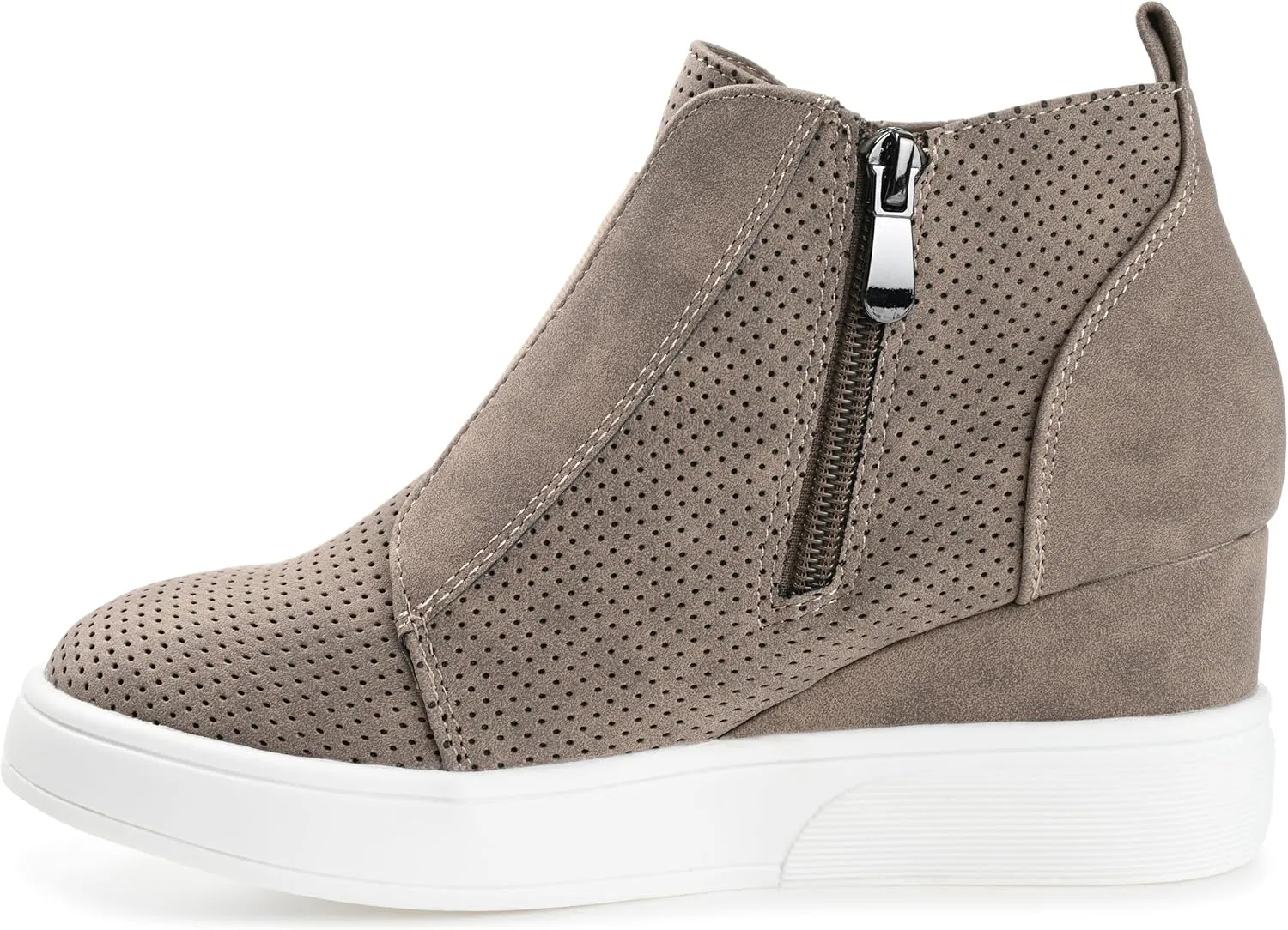 Journee Collection Women's Clara Zippered Wedge Sneakers