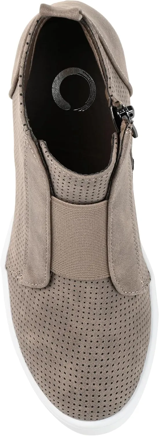 Journee Collection Women's Clara Zippered Wedge Sneakers