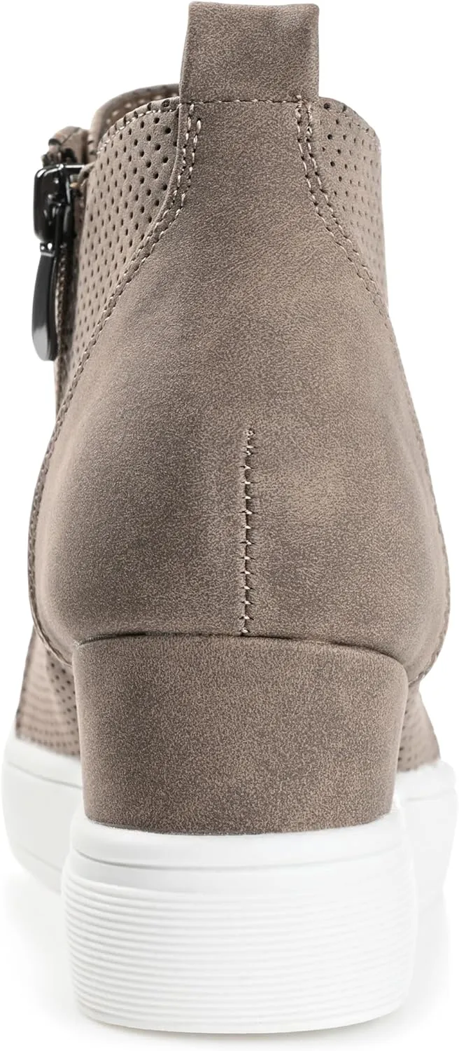 Journee Collection Women's Clara Zippered Wedge Sneakers