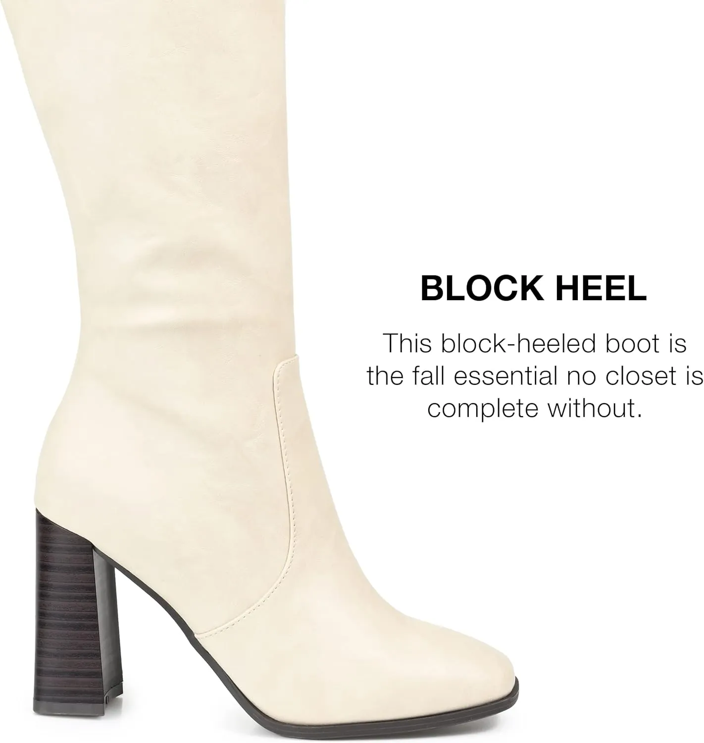 Journee Collection Womens Karima Faux Leather Square Toe Knee-High Boots
