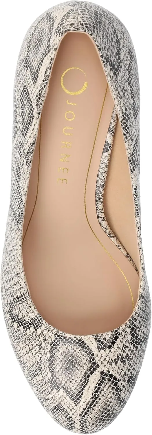Journee Collection Womens Seraphina Cushioned Dress Pumps Covered Block Heel Round Toe Slip On Fashion Shoe