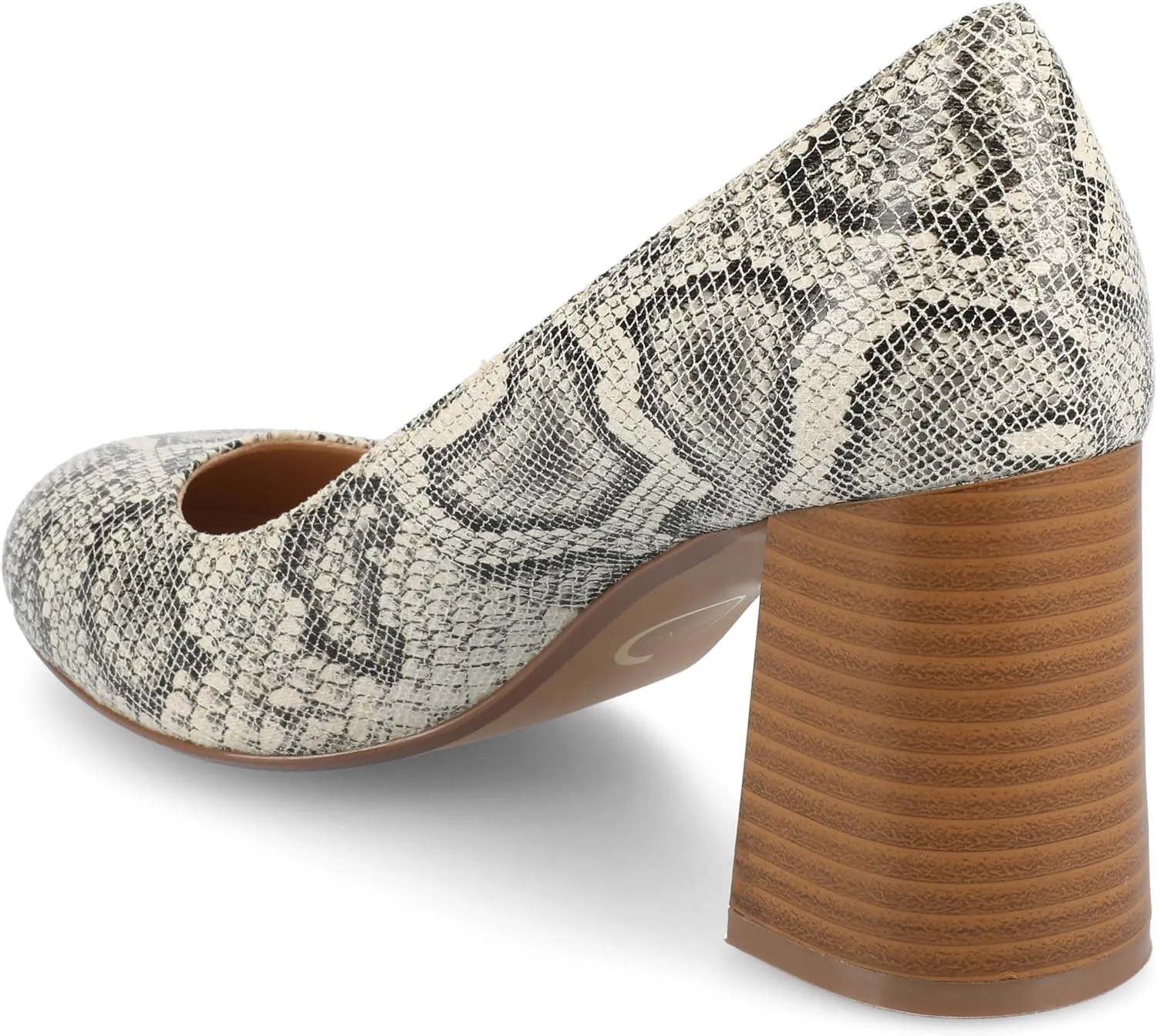 Journee Collection Womens Seraphina Cushioned Dress Pumps Covered Block Heel Round Toe Slip On Fashion Shoe