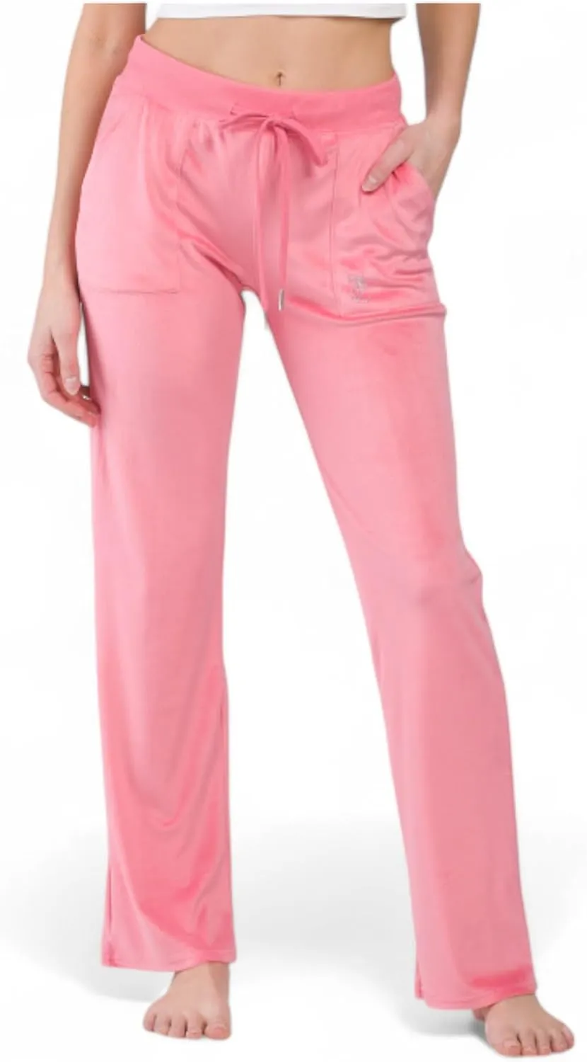 Juicy Couture Women's Velvet Fleece Pajama Pant with Rhinestones