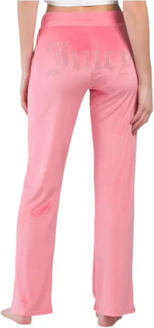 Juicy Couture Women's Velvet Fleece Pajama Pant with Rhinestones