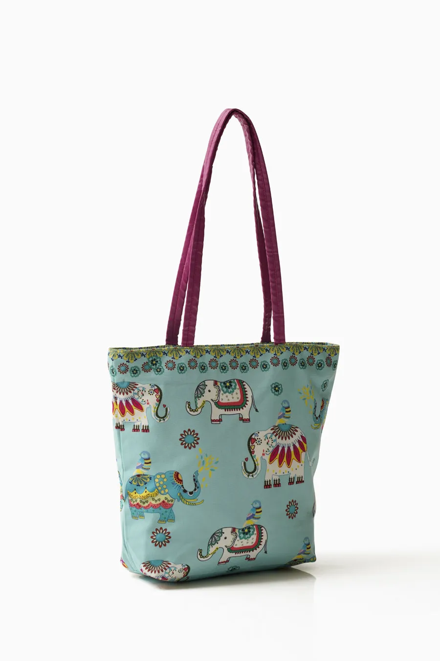 Jumbo Trunk with Vegan Leather Handle Tote Bag
