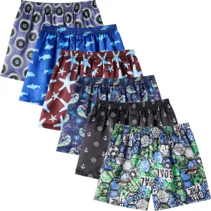 JupiterSecret Mens Satin Boxer Shorts Pack, Silk Feeling Sleep Shorts Underwear with Button Fly, Silky Pajama Bottoms for Men