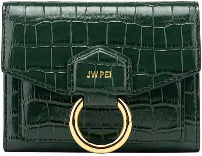 JW PEI Stella Wallet - Dark Green Croc