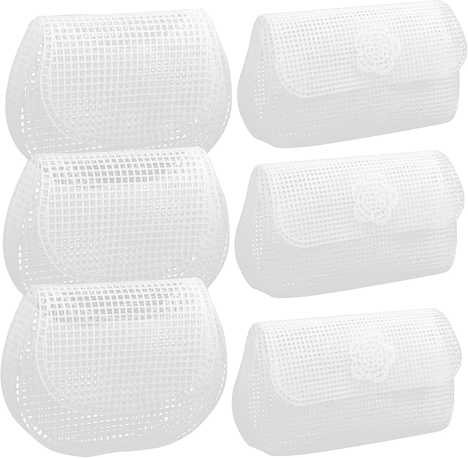 KALLORY 6pcs Sheets Handbag Handbag Accessories Plastic Plates Suite Mold Knitting kit Cross Stitch Canvas Plastic Canvas Kits Bags Crochet Plastic mesh Manual Plastic Piece