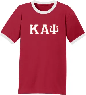 Kappa Alpha Psi Embroidered Twill Letter Ringer T Shirt