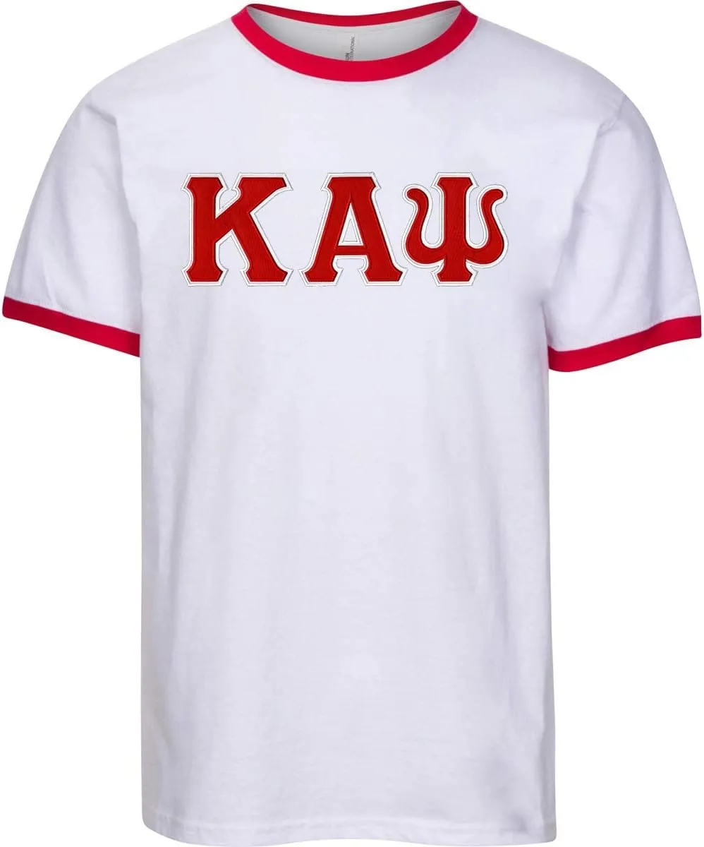 Kappa Alpha Psi Embroidered Twill Letter Ringer T Shirt