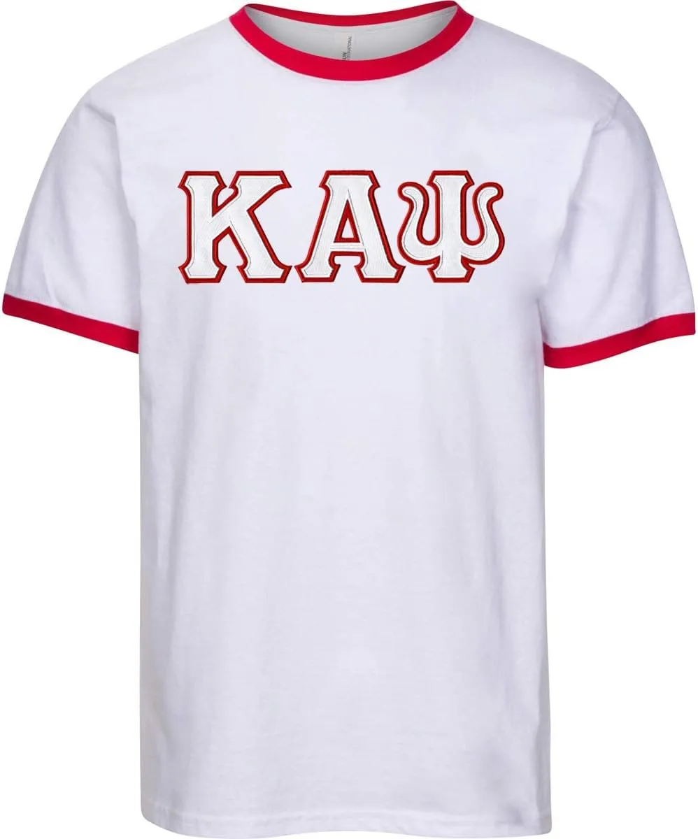Kappa Alpha Psi Embroidered Twill Letter Ringer T Shirt