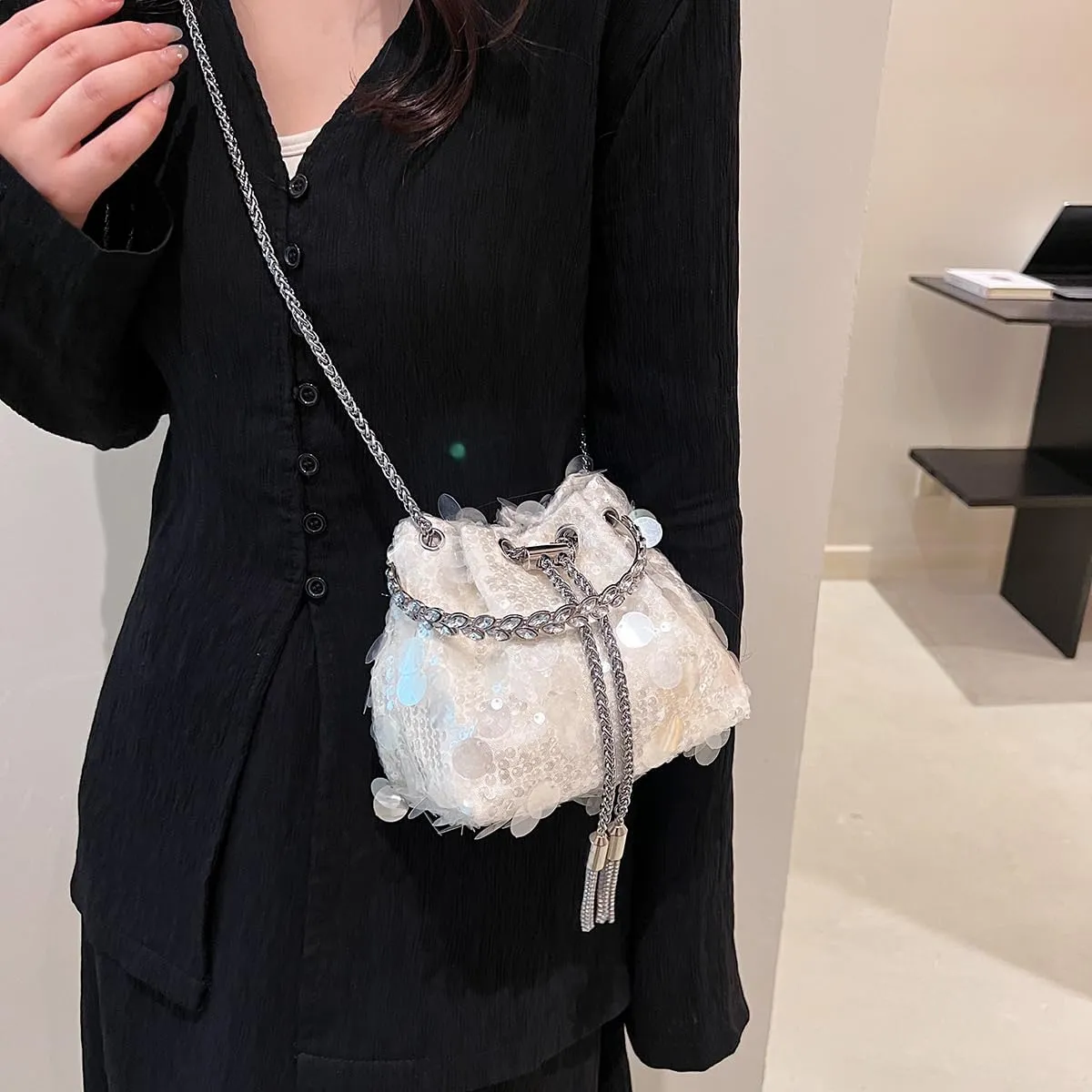 KARRESLY Evening Bag Bling Purse Shimmering Sequins Clutch Purses for Women Wedding Party Cocktail Prom Dinner