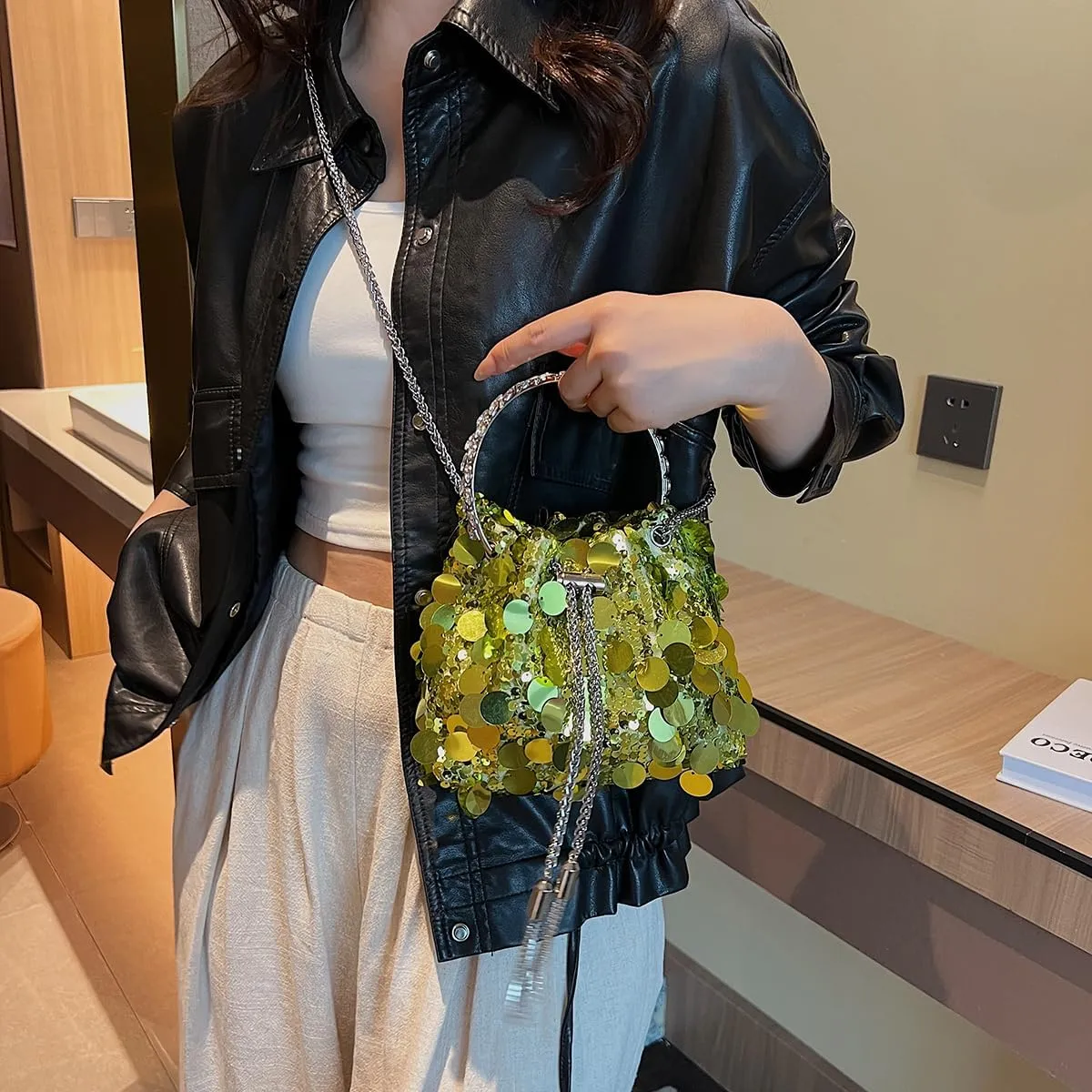 KARRESLY Evening Bag Bling Purse Shimmering Sequins Clutch Purses for Women Wedding Party Cocktail Prom Dinner