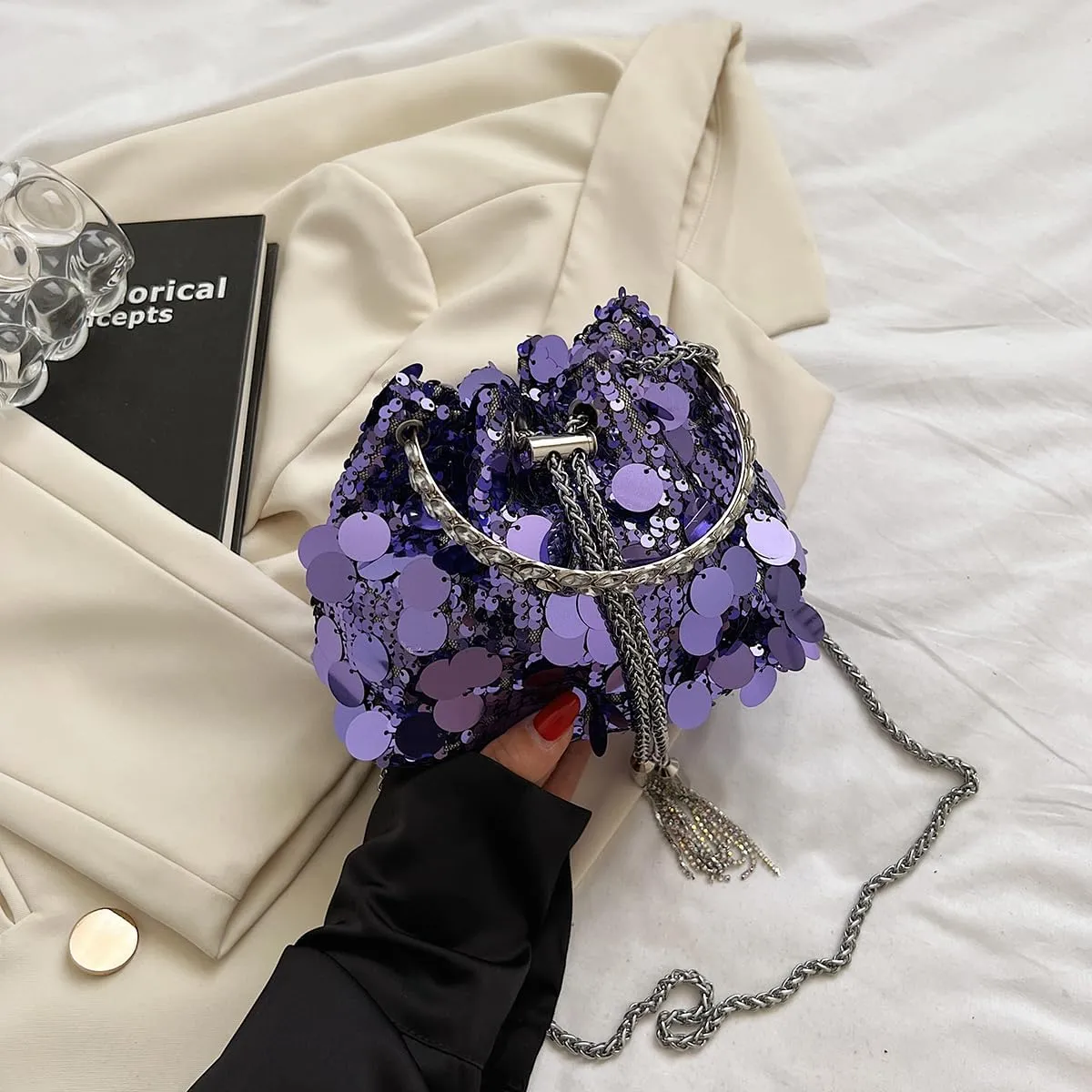KARRESLY Evening Bag Bling Purse Shimmering Sequins Clutch Purses for Women Wedding Party Cocktail Prom Dinner