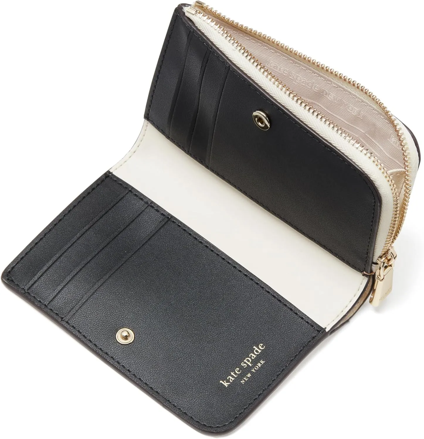 kate spade new york Ava Colorblocked Pebbled Leather Zip Bifold Wallet