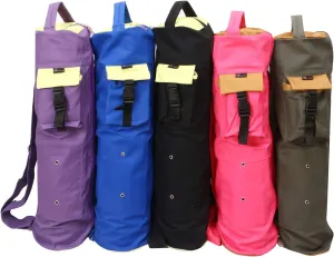 KD Yoga Mat Bag Cotton Canvas Cover Extra Large Bag Multi Functional Pockets For Bottle Belt Bricks Towel Wallet Block & More Sling Bag Mat Holder (Purple)