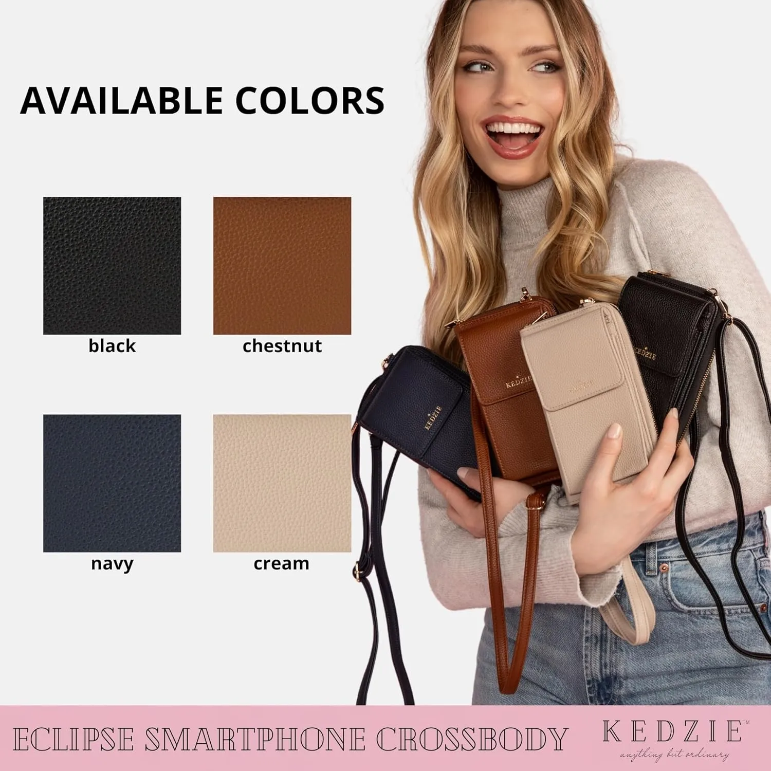 KEDZIE Eclipse Smartphone Crossbody Bag Chic Women's Fashion Bag Versatile and Stylish