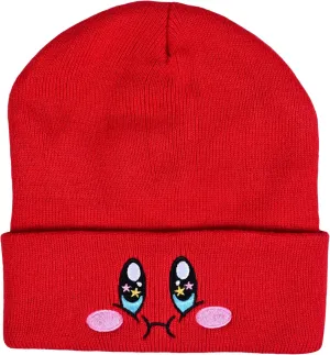 Kid-by Satin Lined Knit Beanie Cute Anime Hat with Embroidered Face, Acrylic with Silk Lining for Women & Men