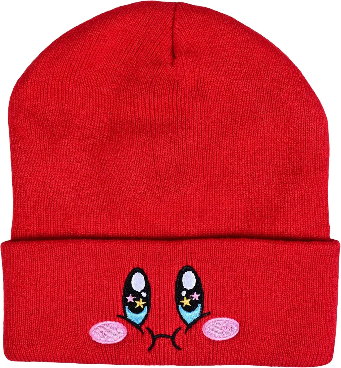 Kid-by Satin Lined Knit Beanie Cute Anime Hat with Embroidered Face, Acrylic with Silk Lining for Women & Men