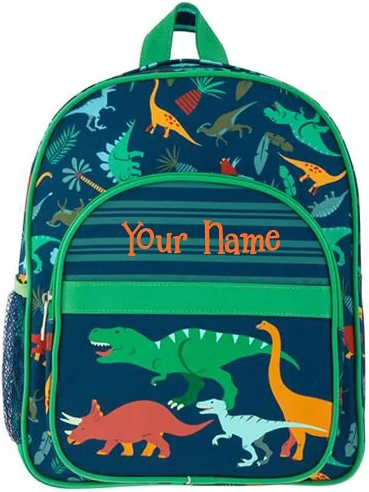Kids Day Bag - Personalized Dinosaur Shoulder Bag - Back to School Supplies Tote or Travel Bag