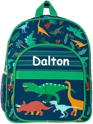 Kids Day Bag - Personalized Dinosaur Shoulder Bag - Back to School Supplies Tote or Travel Bag