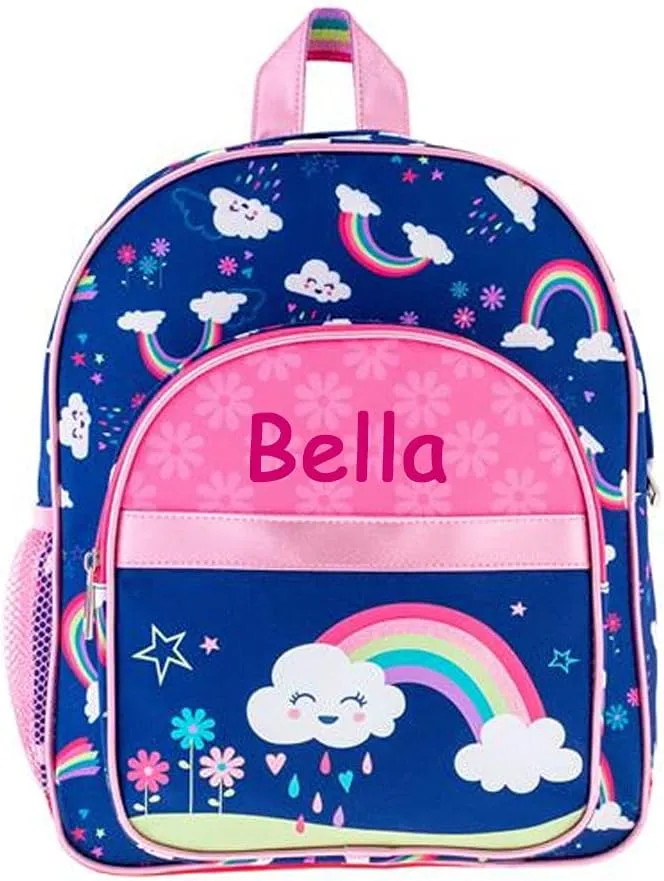 Kids Day Bag - Personalized Rainbow Shoulder Bag - Back to School Supplies Tote or Travel Bag