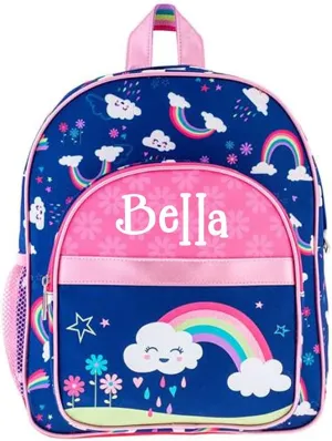 Kids Day Bag - Personalized Rainbow Shoulder Bag - Back to School Supplies Tote or Travel Bag
