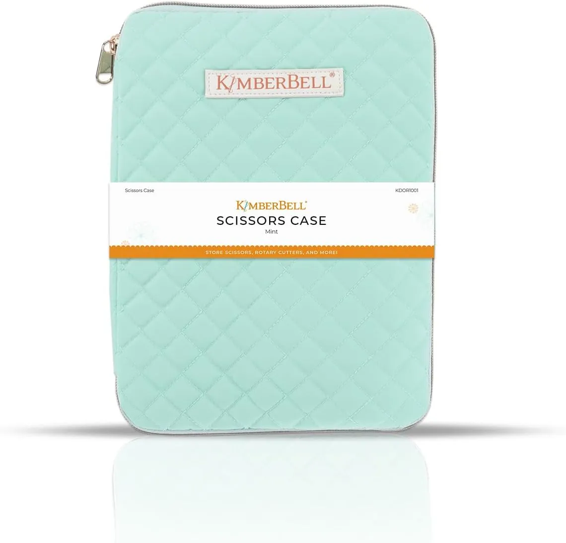 Kimberbell Scissor Case - Quilted Mint Storage for Scissors & Rotary Cutters, Travel-Friendly Sewing Organizer, Sewing Supplies, Craft Bag for Embroidery