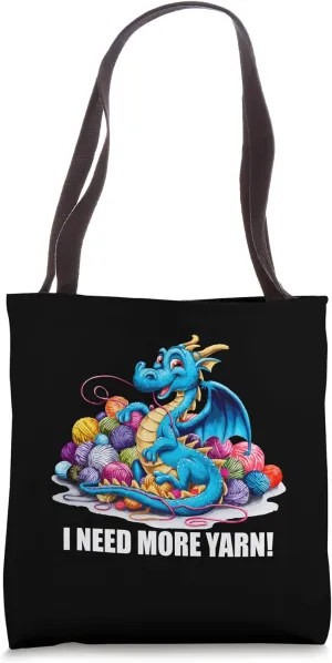 Knitting Dragon Yarn Lover Funny Crocheting Gift Tote Bag