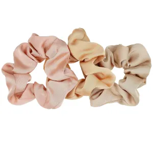 L. Erickson Large Satin Scrunchies, 3 Pack Daylight Warm Neutrals