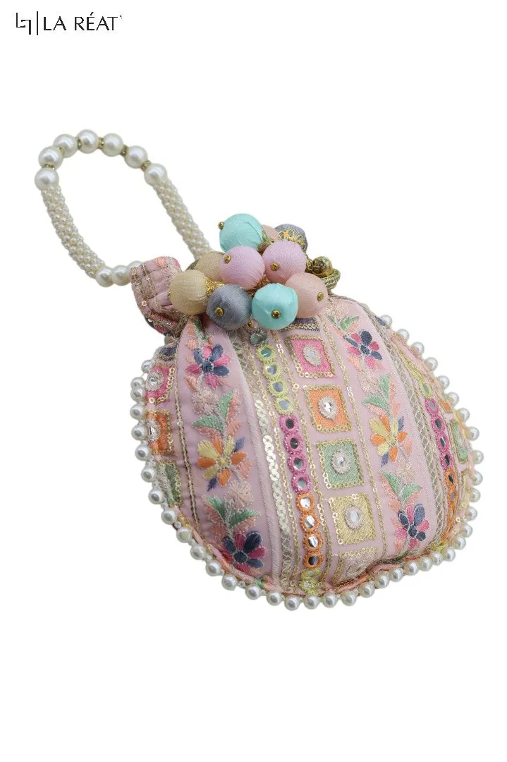 La Reat's Silpy Spark  Women's Bridal Fancy Party Hand Embroidery Potli Bags, Ladies Purse Wallets, Evening Clutches, Handbags.