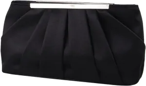 Lanpet Women's Satin Evening Clutch Bag Elegant Pleated Formal Handbag Simple Classic Purse for Women