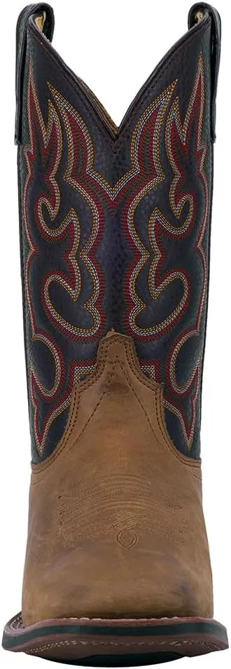 Laredo Mens Lodi Embroidered Square Toe Casual Boots Mid Calf - Brown