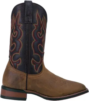 Laredo Mens Lodi Embroidered Square Toe Casual Boots Mid Calf - Brown