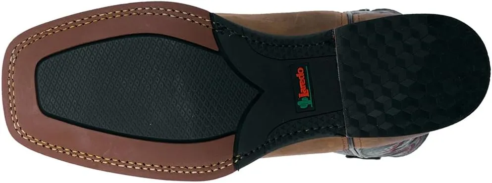 Laredo Mens Lodi Embroidered Square Toe Casual Boots Mid Calf - Brown