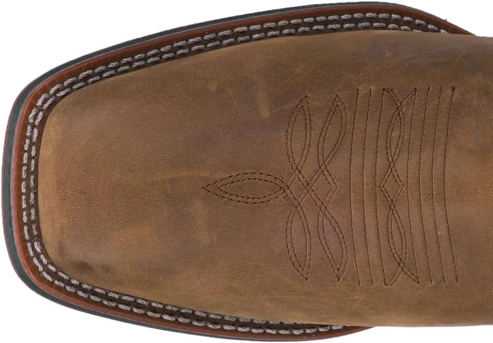 Laredo Mens Lodi Embroidered Square Toe Casual Boots Mid Calf - Brown