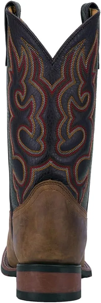 Laredo Mens Lodi Embroidered Square Toe Casual Boots Mid Calf - Brown