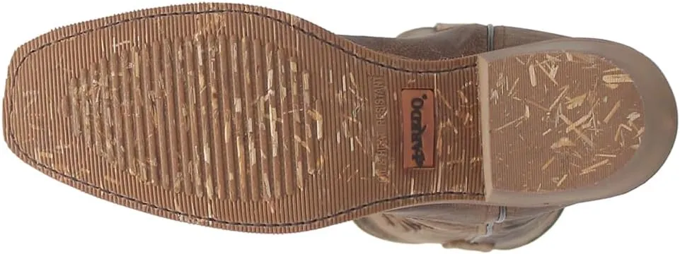 Laredo Mens Nico Embroidered Square Toe Pull On Casual Boots Mid Calf - Brown