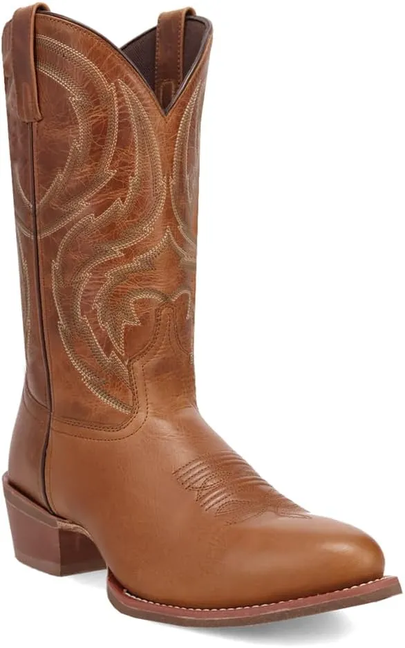 Laredo Mens Novak Embroidered Round Toe Pull On Casual Boots Mid Calf - Brown