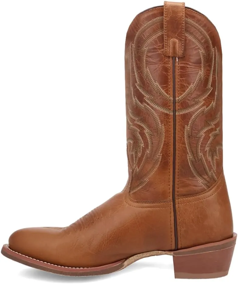 Laredo Mens Novak Embroidered Round Toe Pull On Casual Boots Mid Calf - Brown