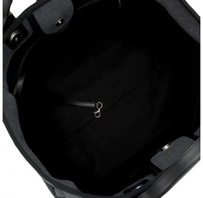 Large Canvas With Sequins Deauville Tote, Charcoal **Limited Stock**