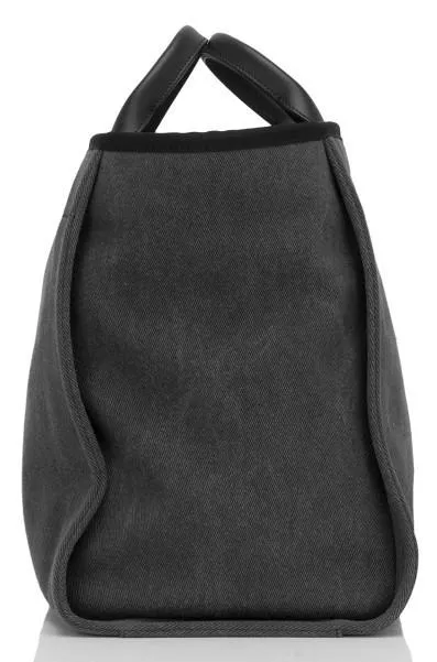 Large Canvas With Sequins Deauville Tote, Charcoal **Limited Stock**
