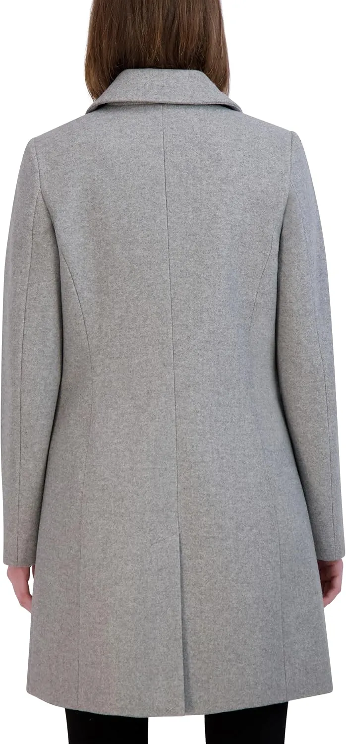 Laundry by Shelli Segal Women's Faux Wool Coat with Notch Collar