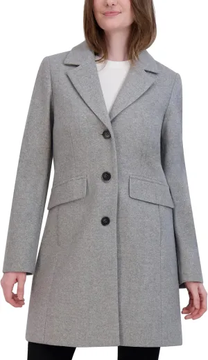 Laundry by Shelli Segal Women's Faux Wool Coat with Notch Collar