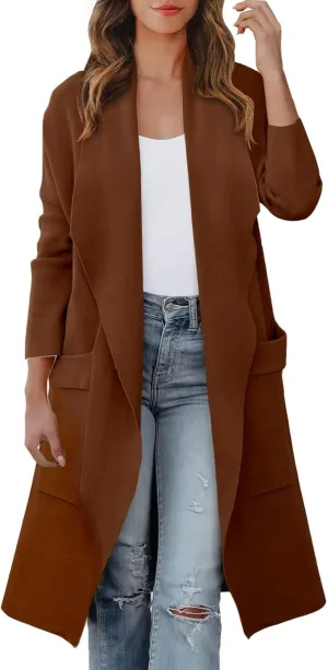 LCMTWX Women's Winter Coats Casual Suit Collar Printed Pocket Jacket Womens Trench Coat Women's Trench Coats Coat for