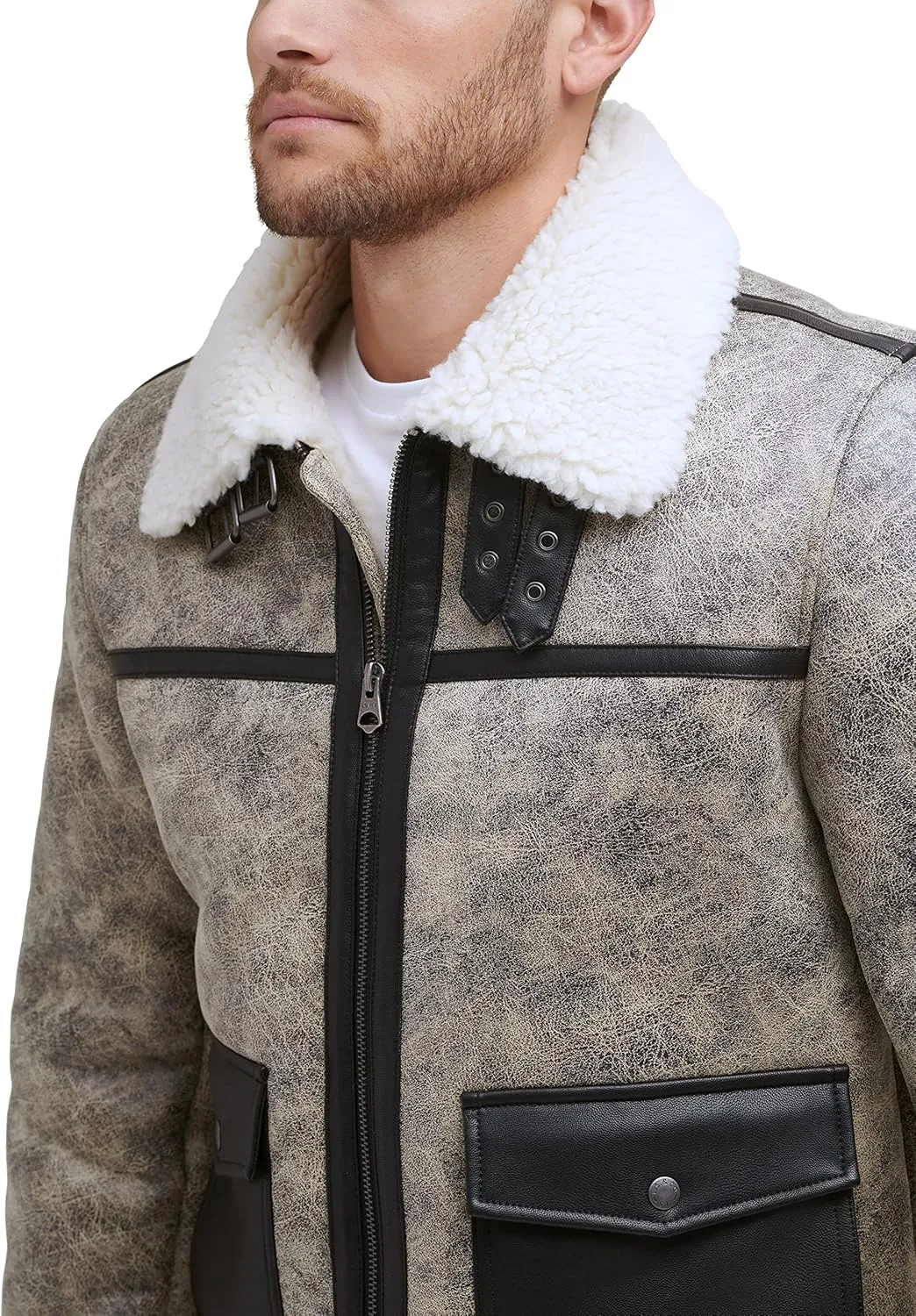 Levi's Men's Faux Shearling Rancher Aviator Jacket