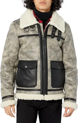 Levi's Men's Faux Shearling Rancher Aviator Jacket