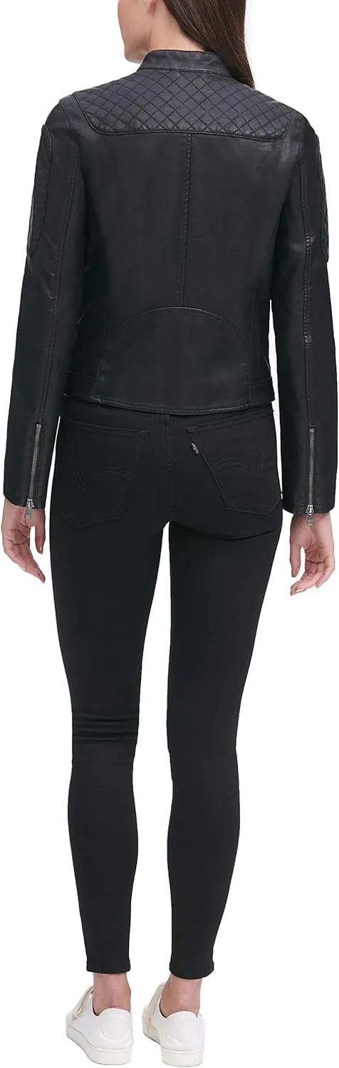 Levi's Women's Faux Leather Motocross Racer Jacket (Standard and Plus)